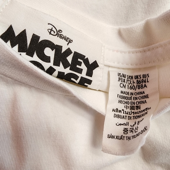 Disney Mickey Mouse White Cropped Short Sleeve T-Shirt New With Tags - Picture 7 of 11
